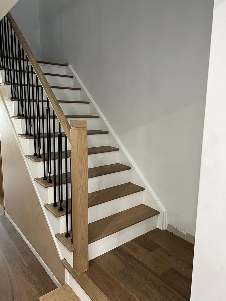 Gloss refinish on hardwood floor in Mclean, Virginia home