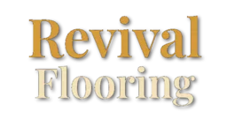 Revival Flooring local business logo with stylized R and F letters and the company name